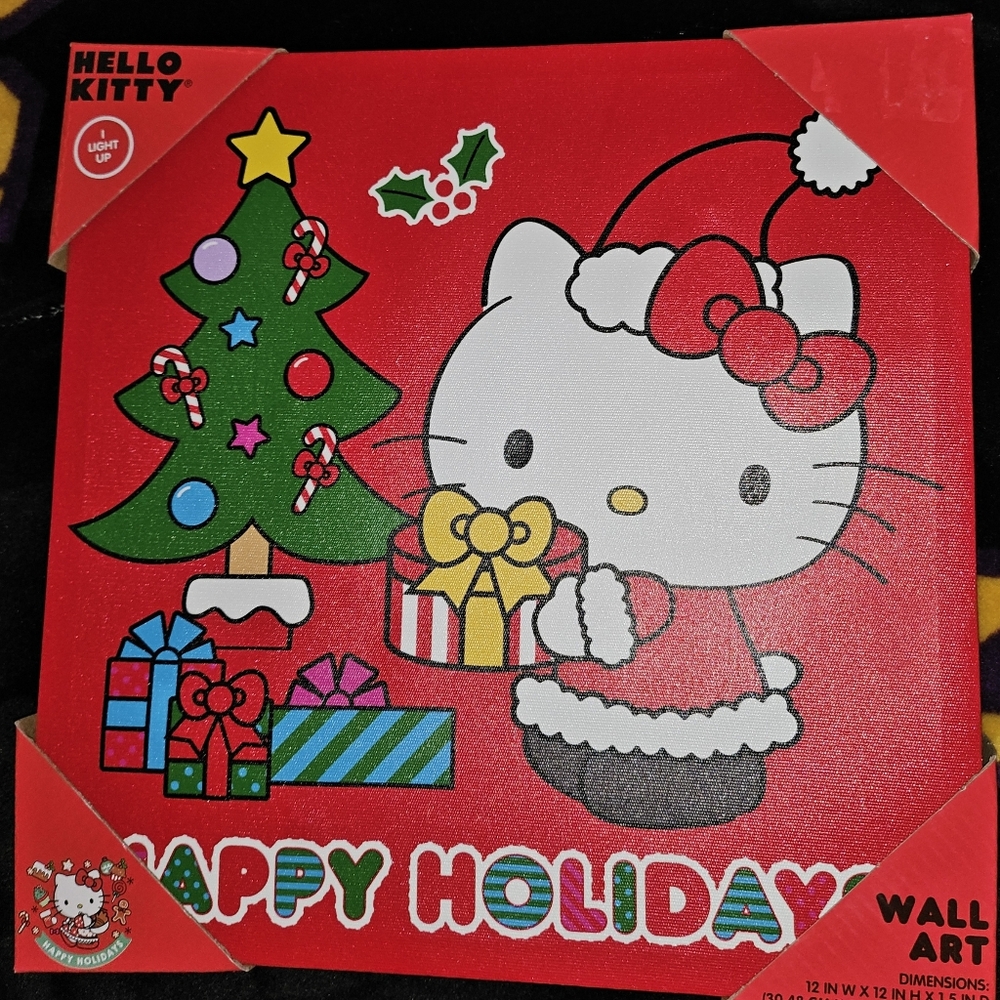 Hello Kitty Happy Holidays Light Up Wall Art